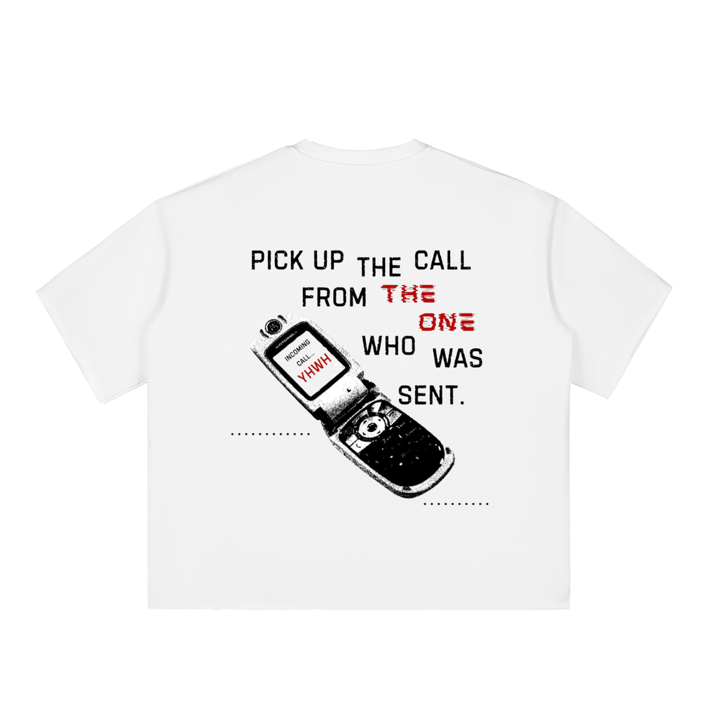 ACCESS "Pick up the call" Boxy Raw-Edge T-Shirt